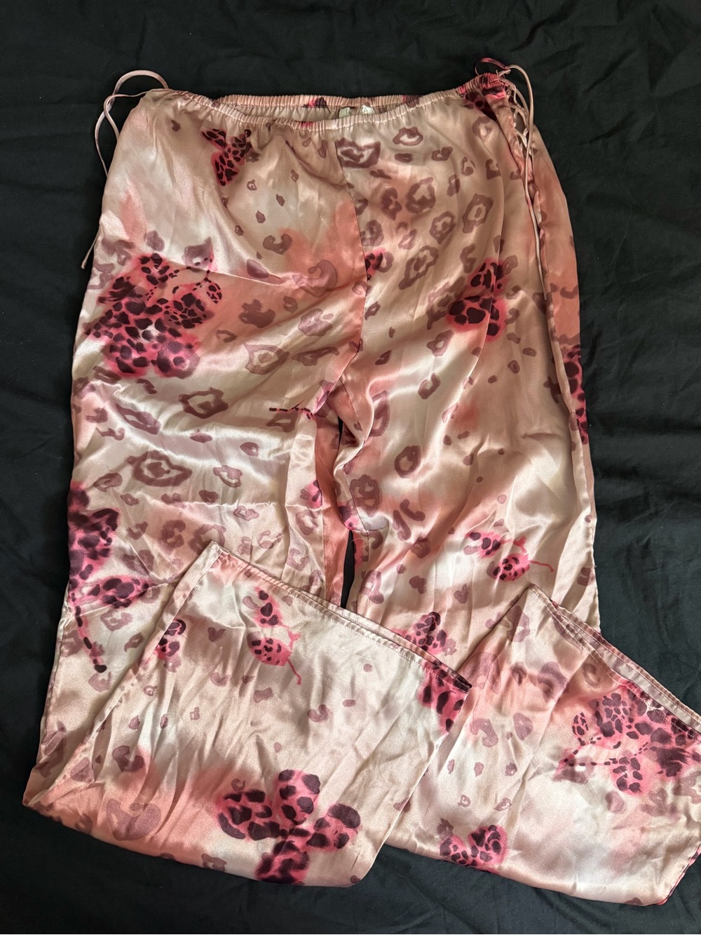 La SENZA Pink Leopard Satin Pajama Pants